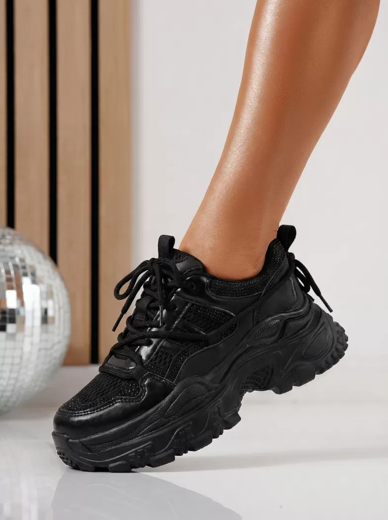 Adidasi dama negri din material textil Ianca #24514