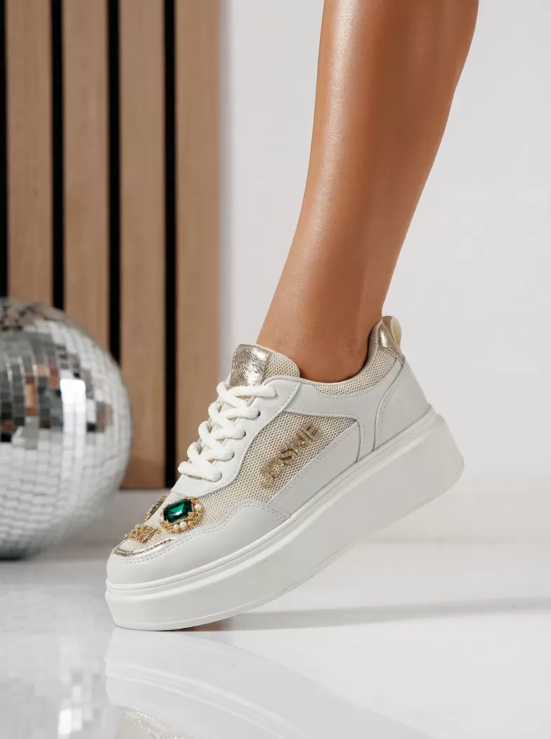 Adidasi dama bej din piele ecologica Margot #24520