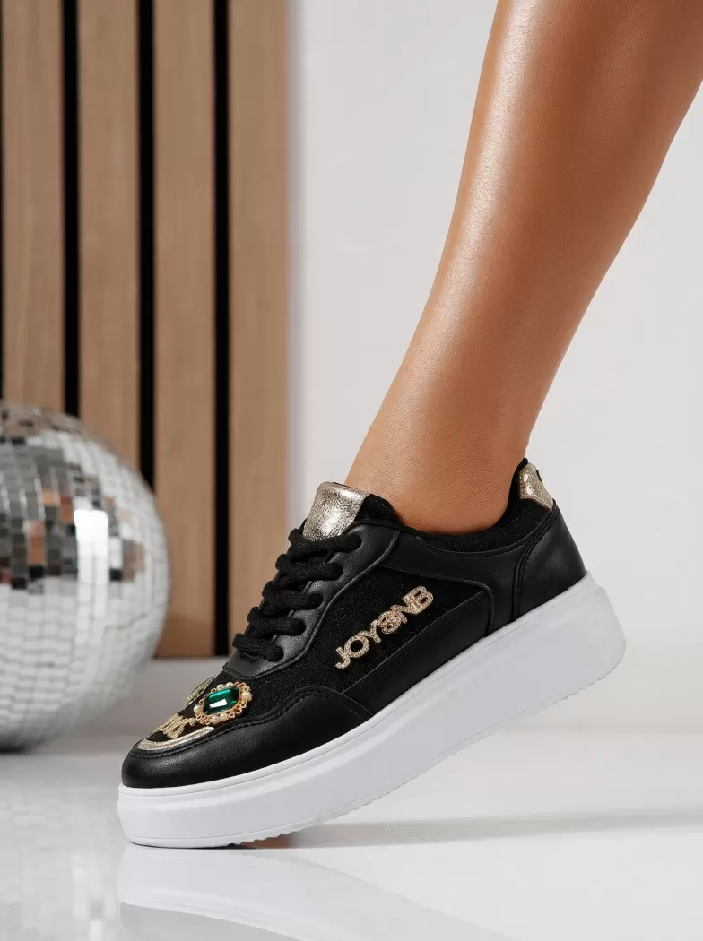 Adidasi dama negri din piele ecologica Margot #24521