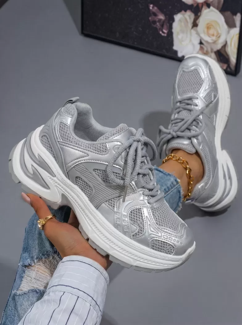 Adidasi dama gri din piele ecologica Amber #24523