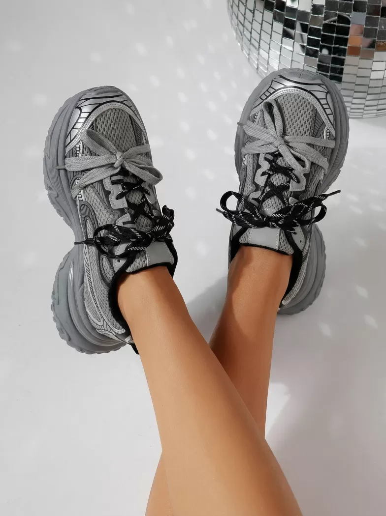 Adidasi dama gri din piele ecologica Anne #24529