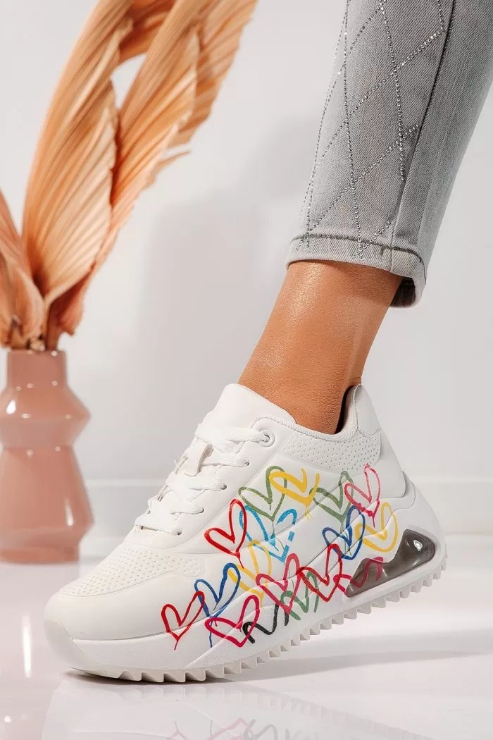 Adidasi dama albi din piele ecologica Audrey #24552