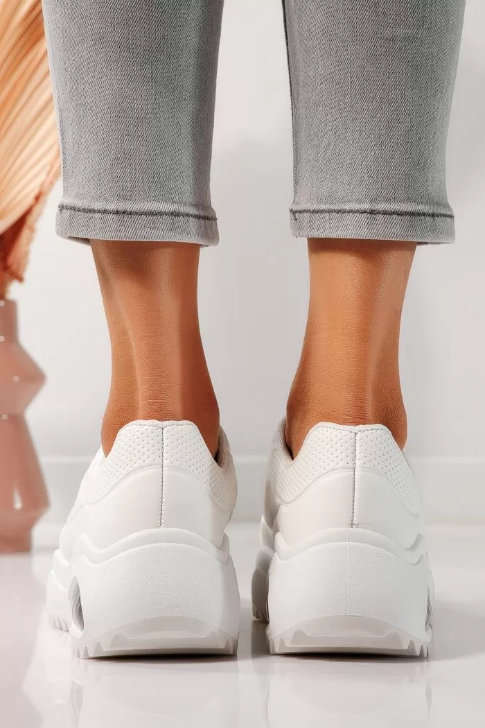 Adidasi dama albi din piele ecologica Audrey #24554