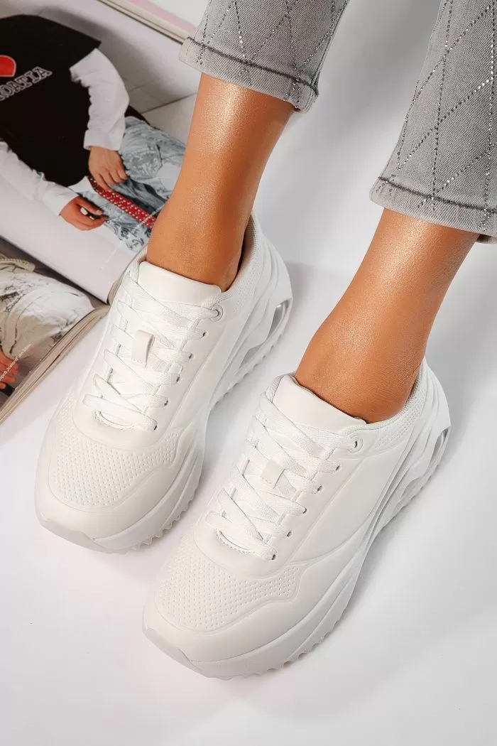 Adidasi dama albi din piele ecologica Audrey #24554