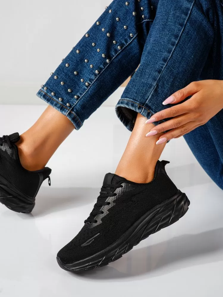 Adidasi dama negri din material textil Luisa #24558