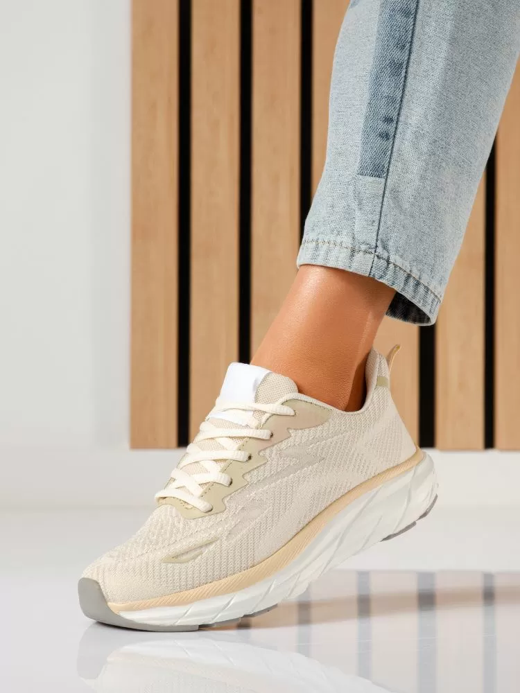 Adidasi dama bej din material textil Luisa #24559