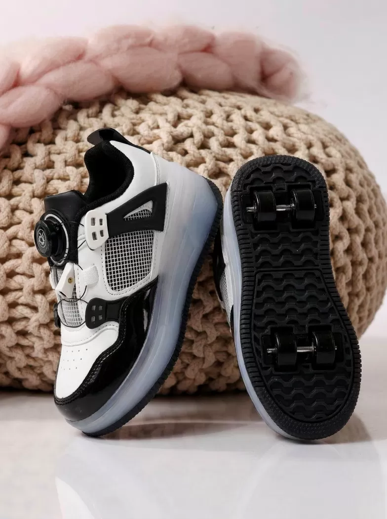 Adidasi cu role albi din piele ecologica Helys2 #24573