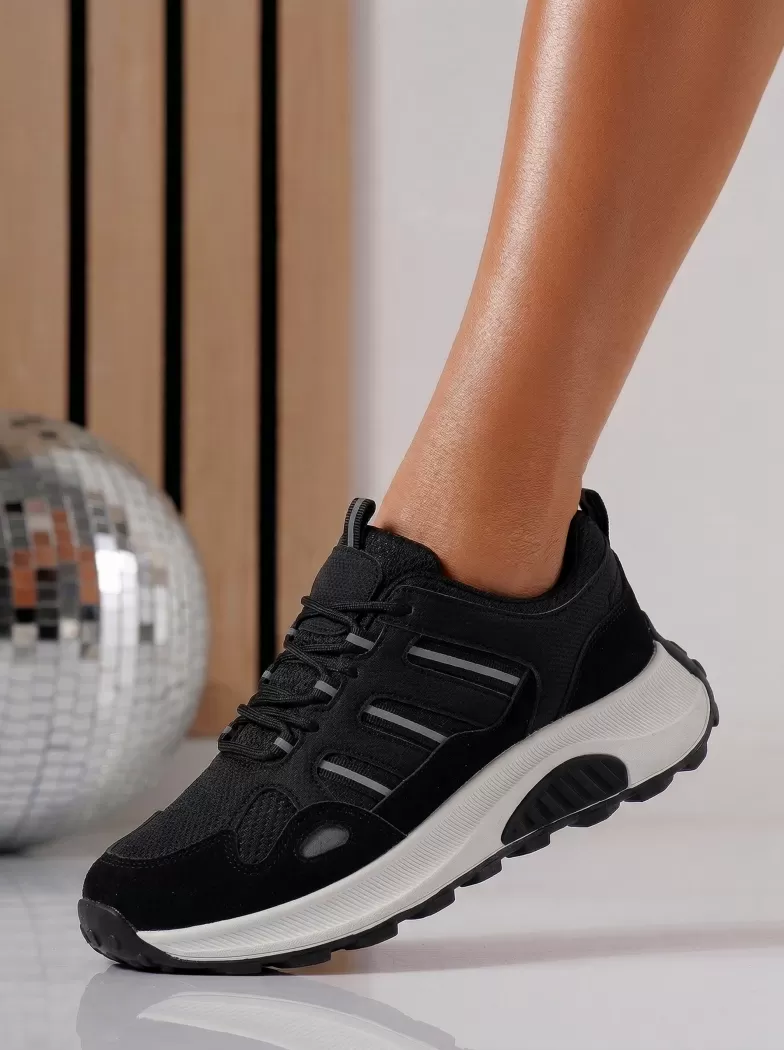 Adidasi dama negri din material textil Agatha2 #24578