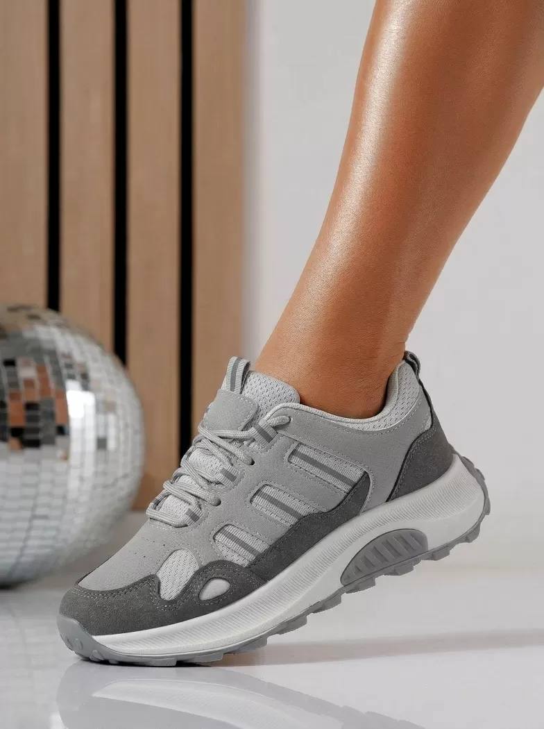 Adidasi dama gri din material textil Agatha2 #24580