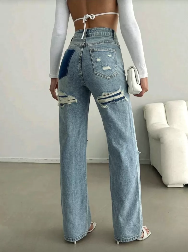 Blugi Evazati Dama Casiana Albastri  #A1405