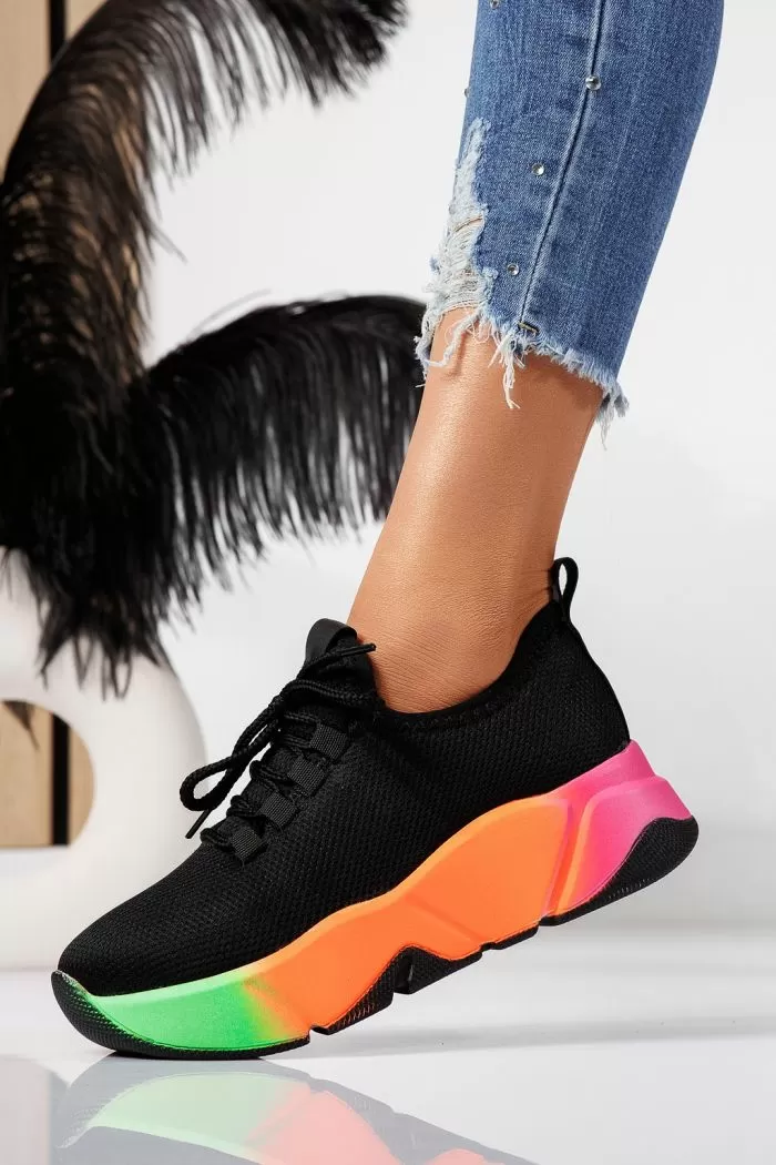 Adidasi dama negri din material textil Maria #24609