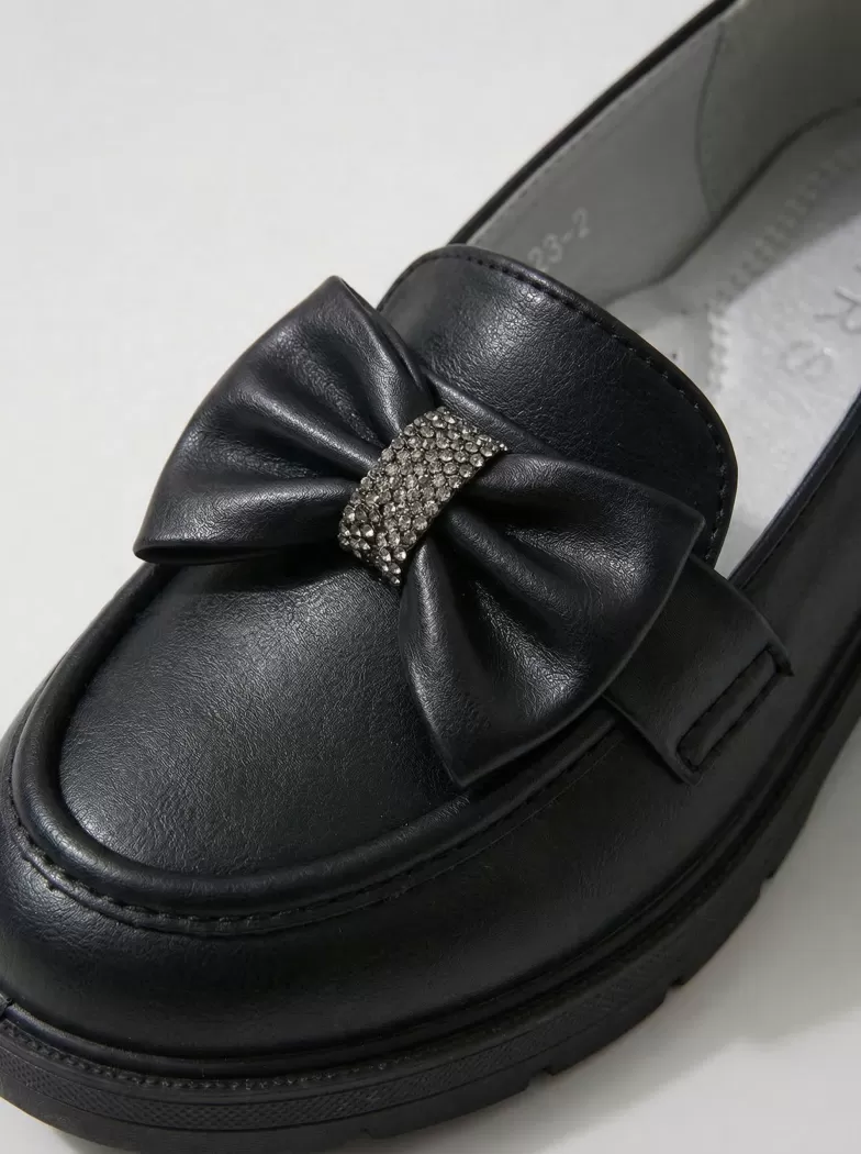 Pantofi fete negri din piele ecologica Alda #24618