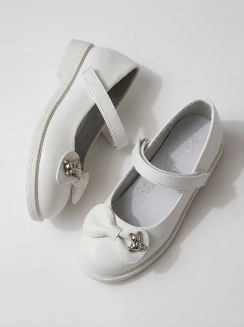 Pantofi fete albi din piele ecologica Lorete2 #24627