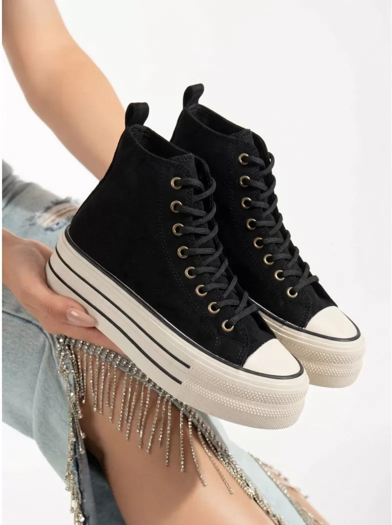 Adidasi dama negri din material textil Azura #24677