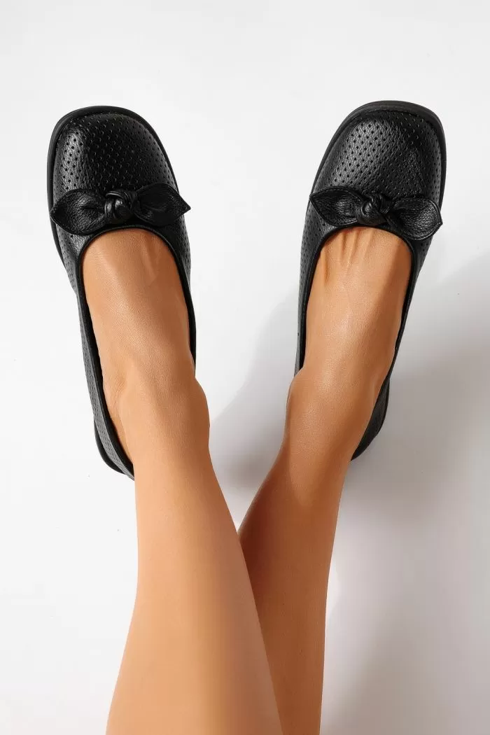 Balerini dama negri din piele ecologica Amaris #24945