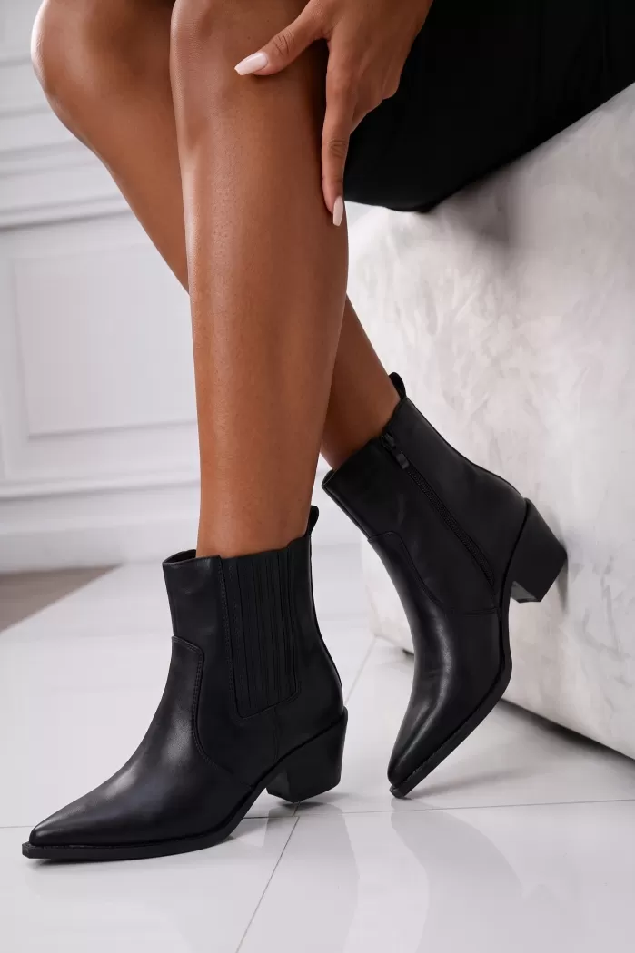 Ciocate dama negre din piele naturala Azura #25575