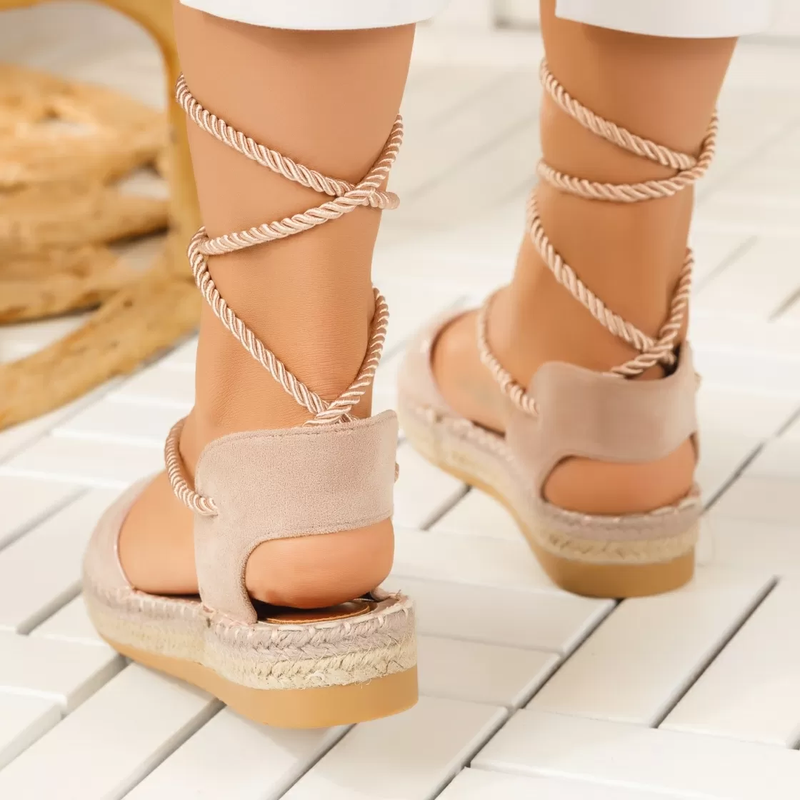 Sandale Dama cu Platforma Filip Nude #4482M