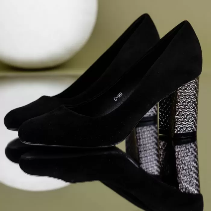 Pantofi Dama cu Toc Kiara Negri2 #7060M
