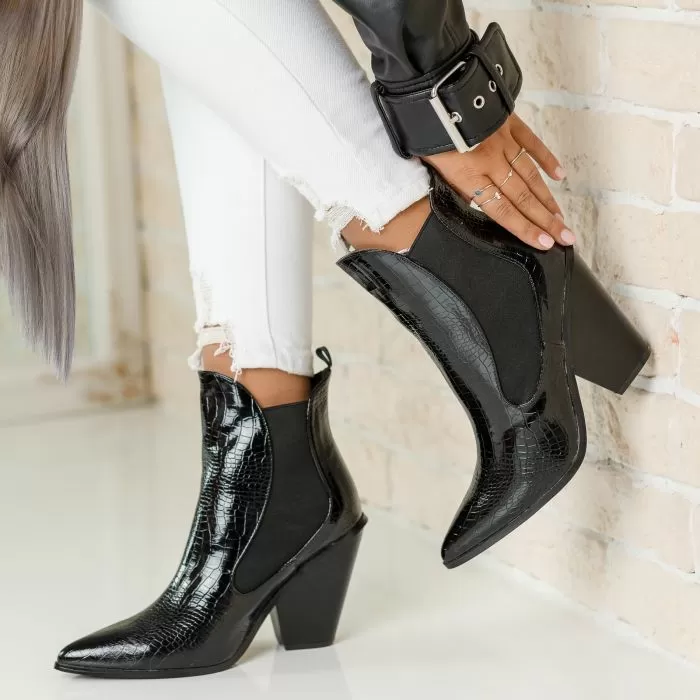 Botine Dama Alida Negre #7771M