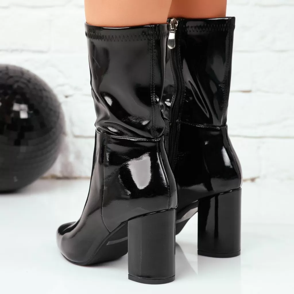 Botine Dama Captusite Hanna2 Negre #7919M