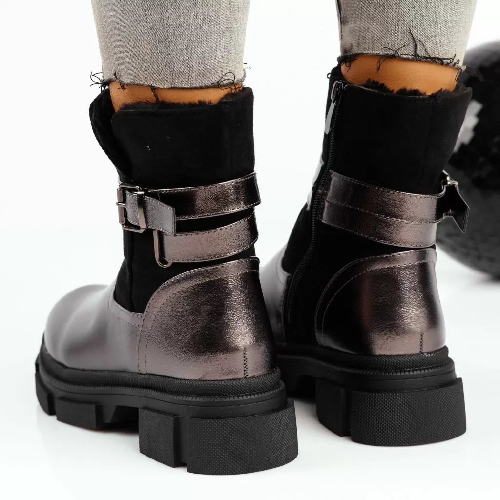 Ghete Dama îmblanite Prestige Negru/Gri #8865M