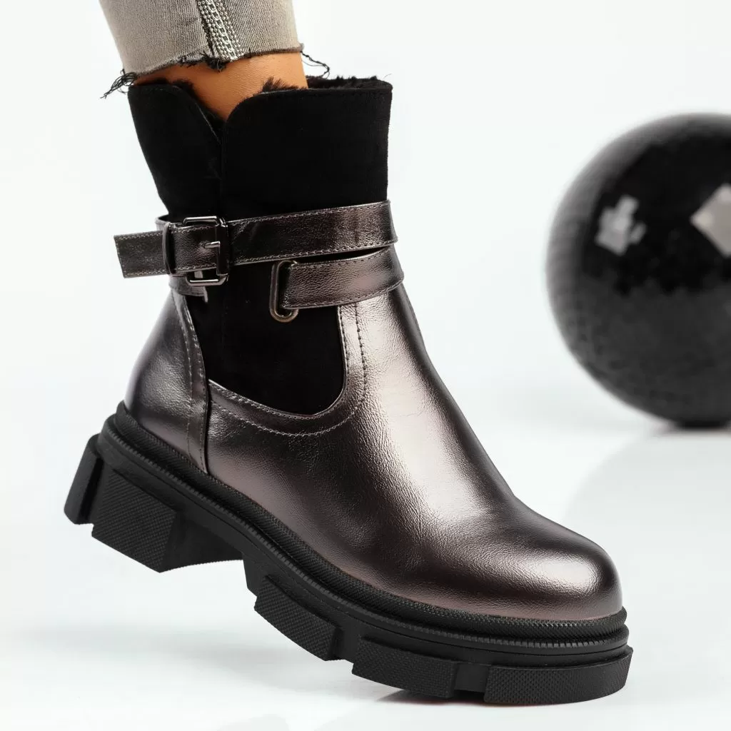 Ghete Dama îmblanite Prestige Negru/Gri #8865M