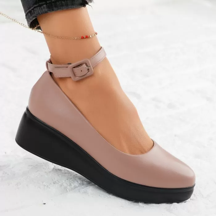 Pantofi Casual Dama Aimee Nude #8958M