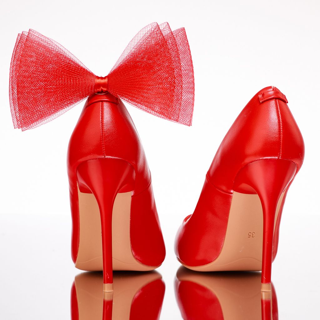 Pantofi Dama cu Toc Bella Rosii #13498
