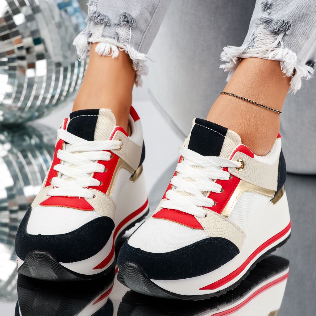 Дамски спортни обувки Banks Бяло/червен #13655