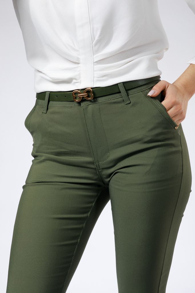 Pantaloni Casual Dama Diana Khaki #A331