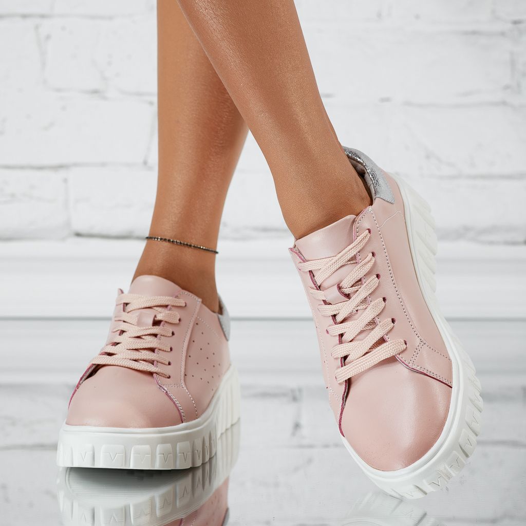 Дамски спортни обувки Изработени от естествена кожа Maya Розово #13904