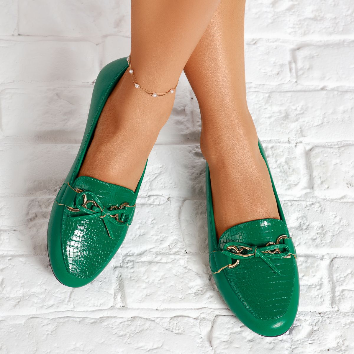 Обувки за балеринки  Lane Зелено #14010