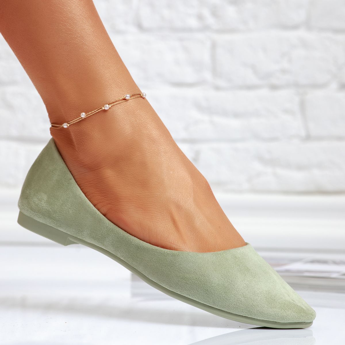 Anastasia Női Zöld Balerina Cipő #14064