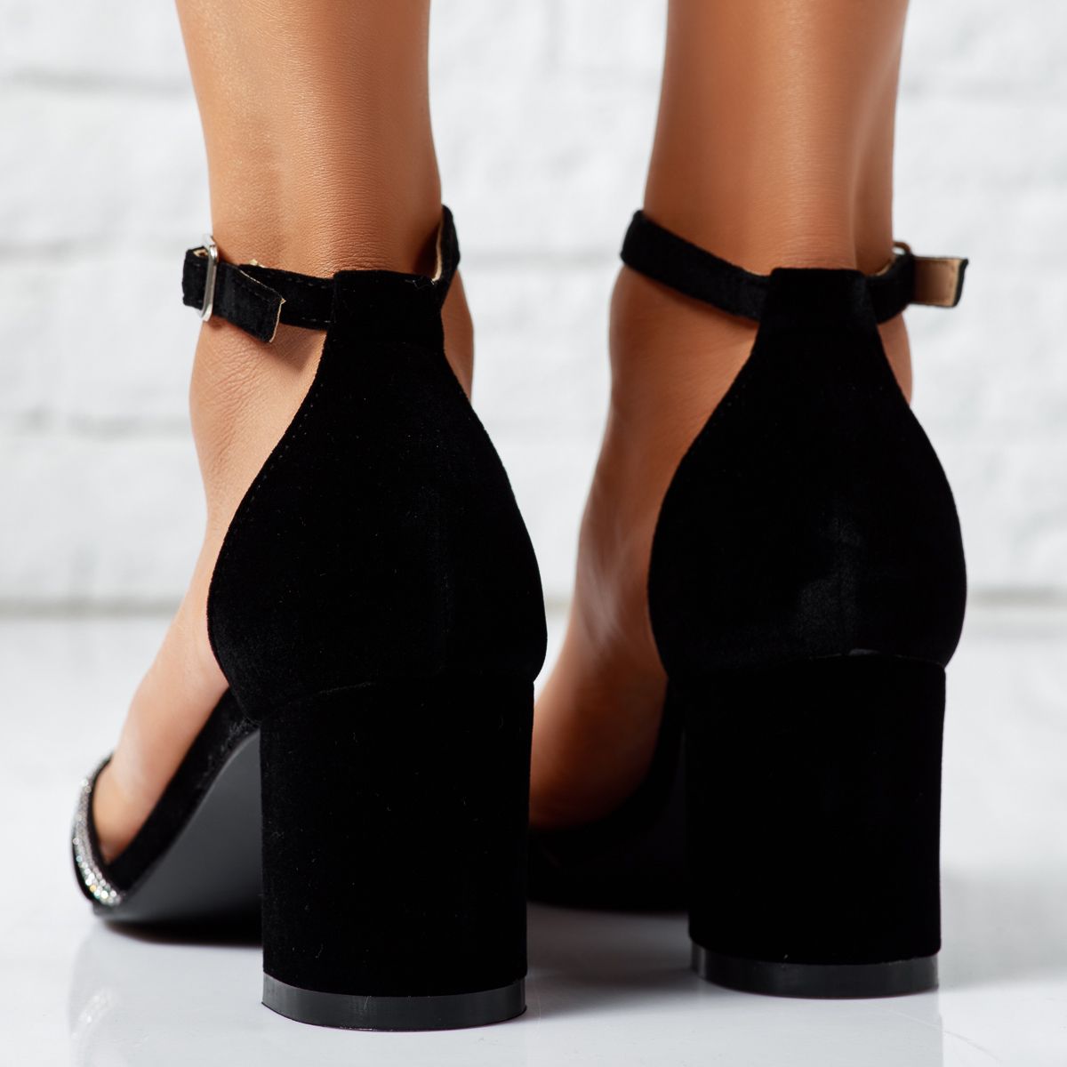Sandale Dama cu Toc Cindia Negre #14263