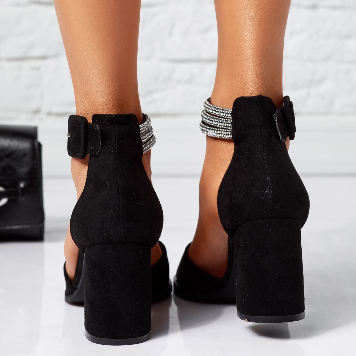 Дамски сандали с ток Anthea черен #14524
