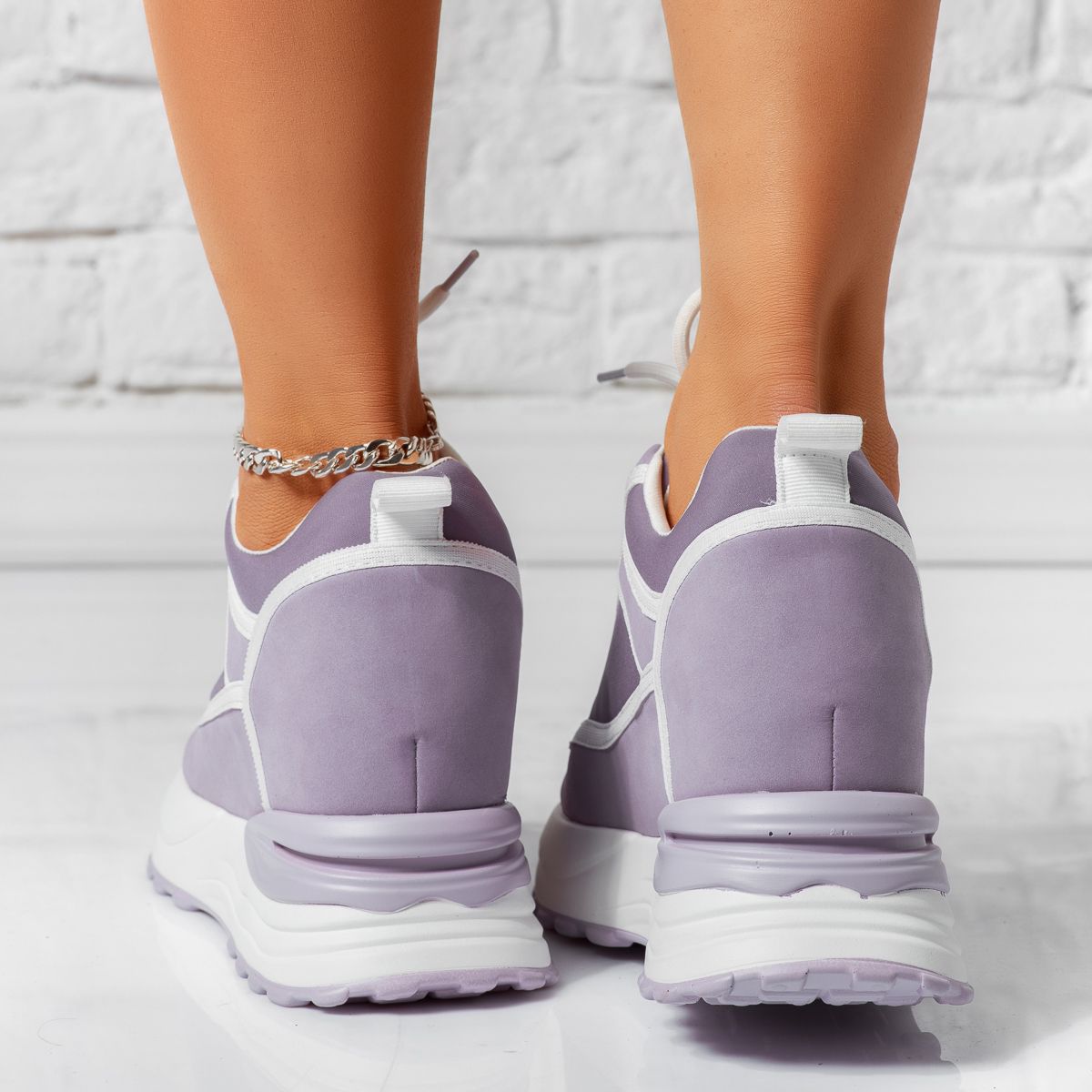 Дамски спортни обувки с платформа Dimitra лилаво #14606