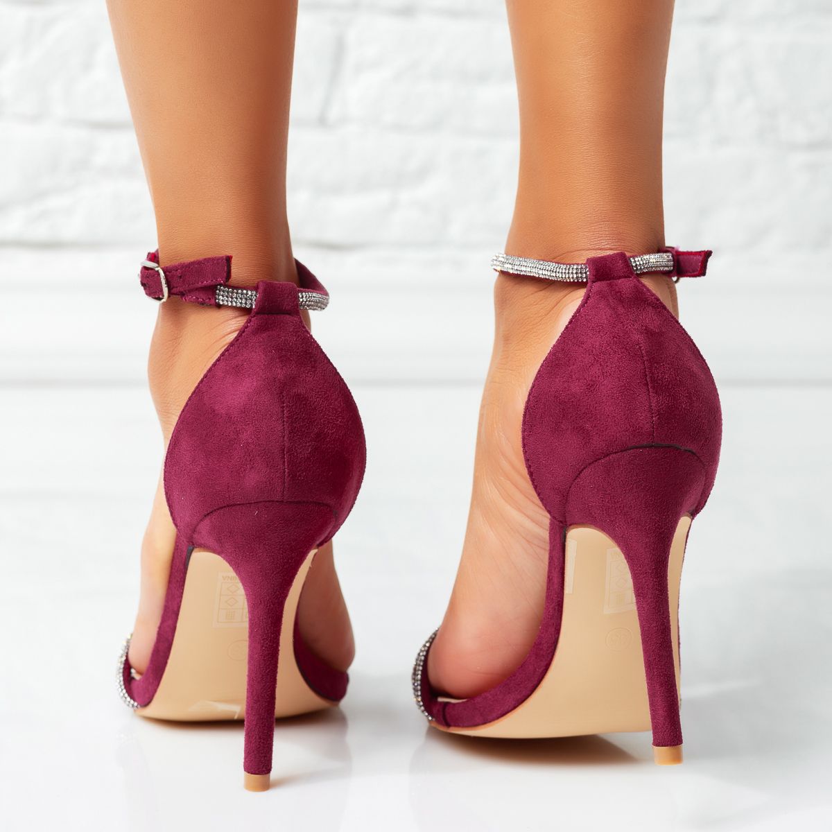 Дамски сандали на ток Casie лилаво #14239