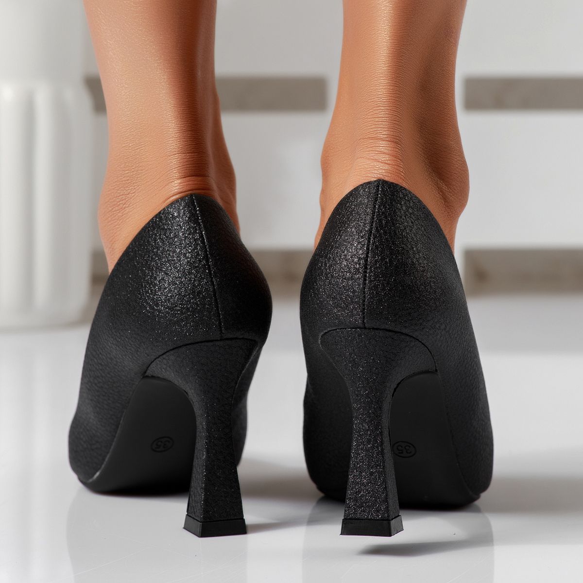 Pantofi Dama cu Toc Siena Negri #16655