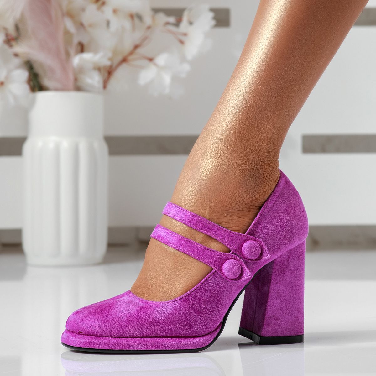 Дамски обувки с Ток Amelia2 Лилави #16681
