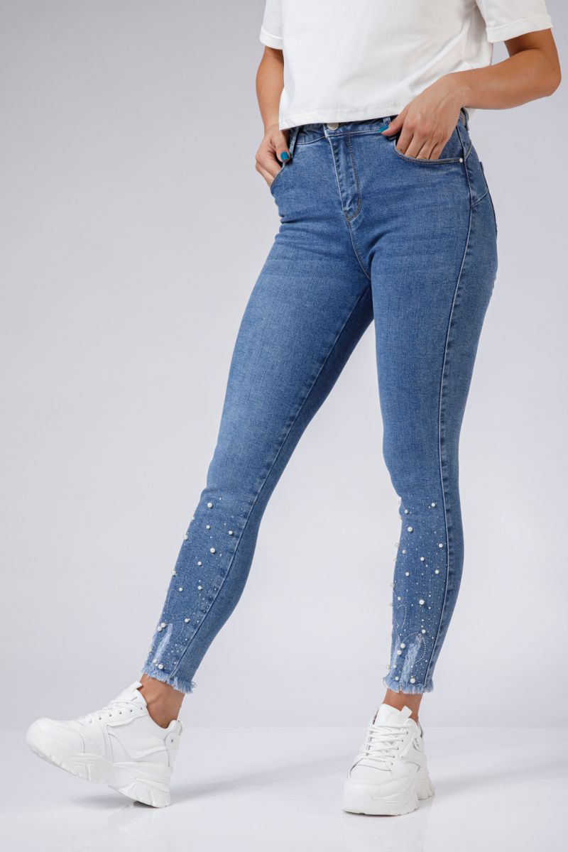 Blugi SKinny Dama Anca Albastri #A517