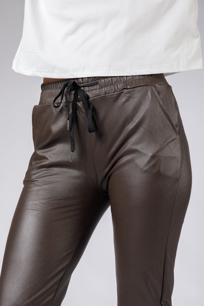 Pantaloni Piele Ecologica Vatuiti Joe Maro2 #A533