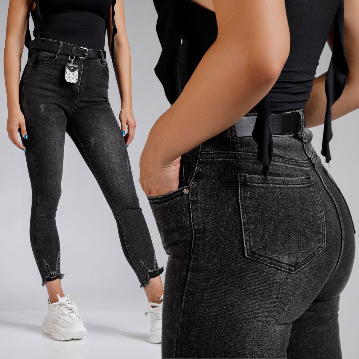 Blugi Skinny Dama Avery Negri #A573