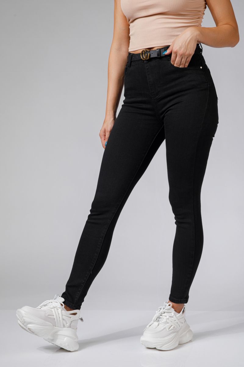 Blugi Skinny cu PushUp Dama Eleanor Negri #A566