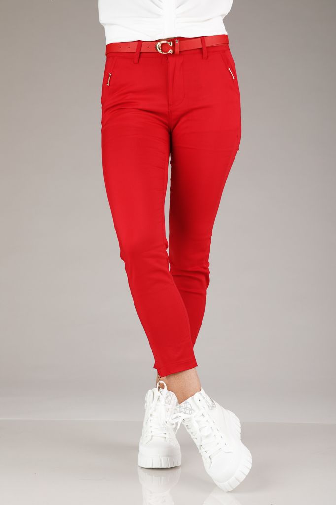 Pantaloni Casual Dama Chris2 Rosii #A596