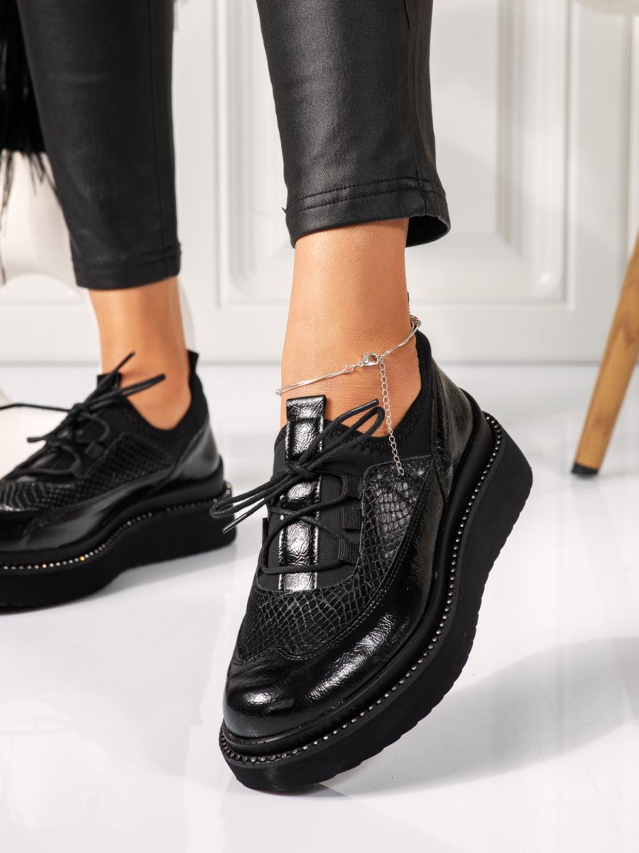 Всекидневни дамски обувки черни от еко кожа Alexa #18503