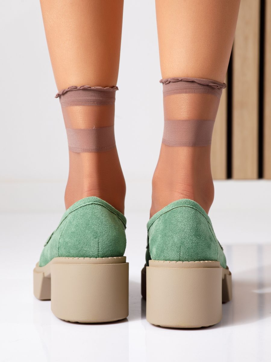Всекидневни дамски обувки зелени от обърната еко кожа Luca #18731