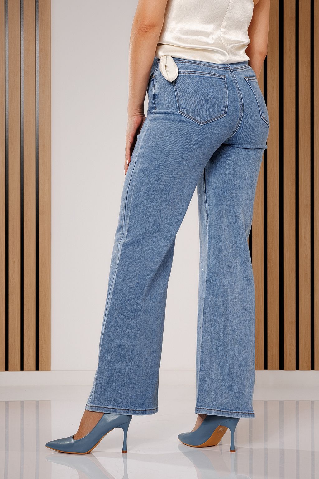 Blugi Evazati Dama Amber Albastri #A689