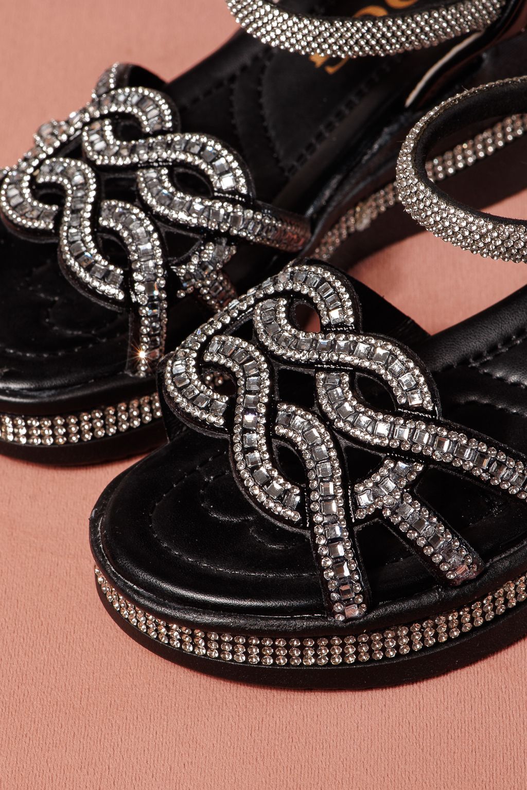 Sandale fete negre din piele ecologica Lilith2 #21751