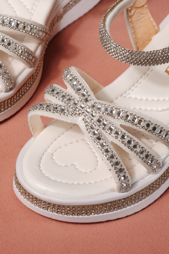 Sandale fete albe din piele ecologica Ophelia2 #21757