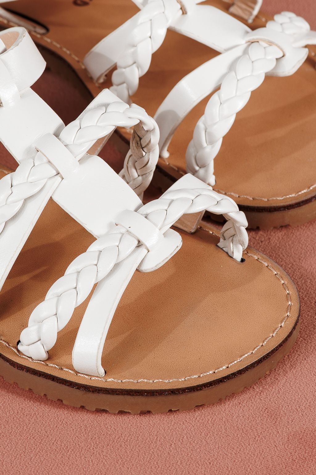 Sandale fete albe din piele ecologica Betsy #21923